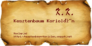Kesztenbaum Koriolán névjegykártya